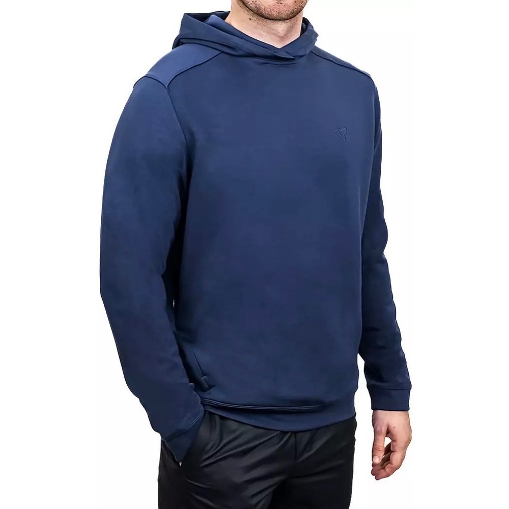 Birddogs Mens L Lined Hoodie Navy Modal Stretch Performance Pullover Pockets
